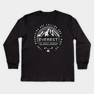 Mount Everest with Life Quotes Kids Long Sleeve T-Shirt